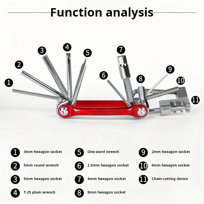 Multi-Function Bicycle Repair Kit, Mountain Bike Wrench, Screwdriver, Chain Hex Spoke, Bicycle Tools, Bike Repair Tool Set