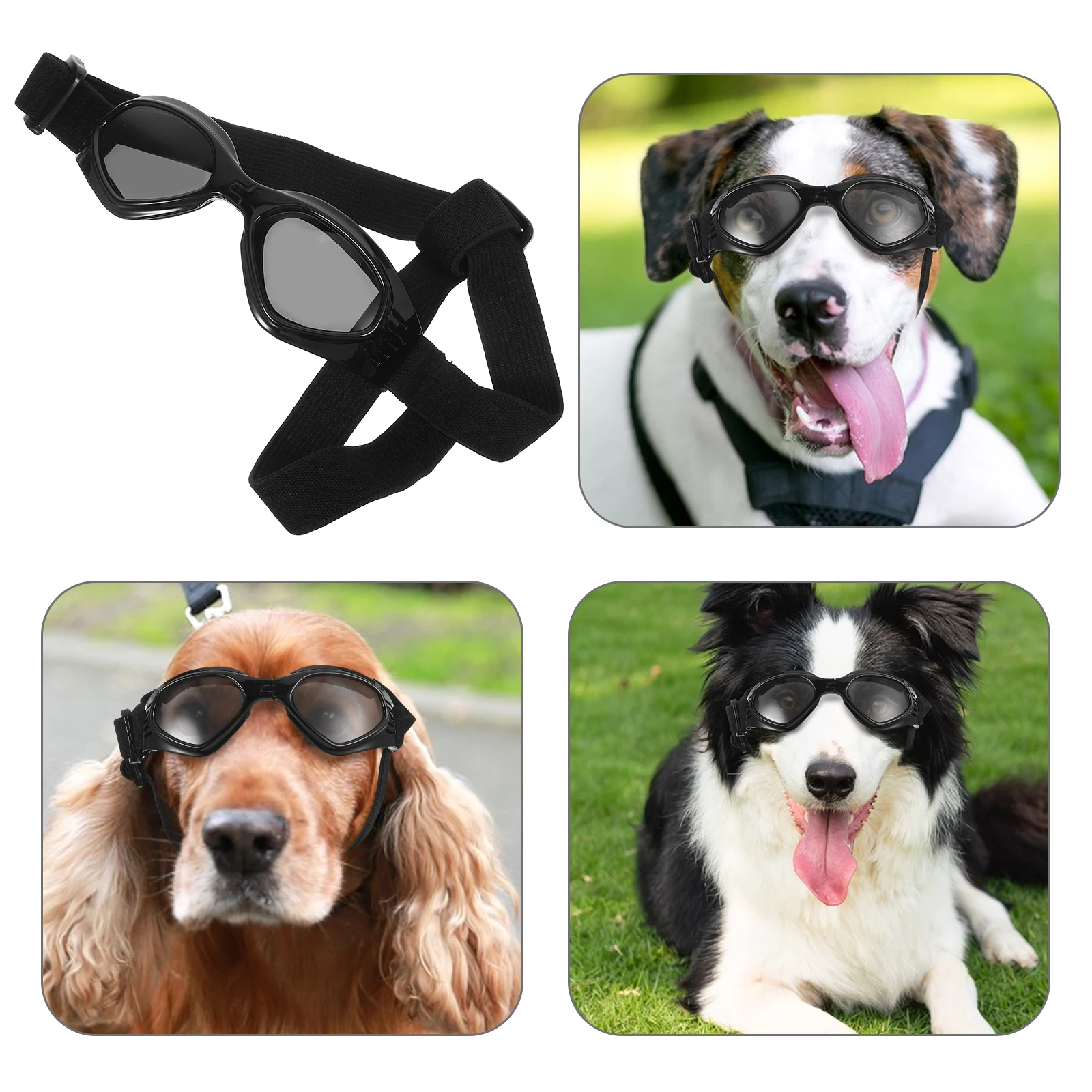 

Glasses Pet Sunglasses Foldable Doggy Goggles Small Rainproof for Dogs Black