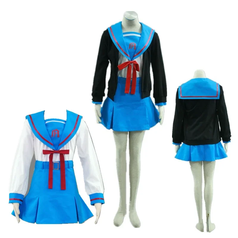 

Anime Cosplay Nagato Yuki Costume Yuki Nagato Women's Outfit Halloween Cosplay Costume Seifuku Cosplay Halloween