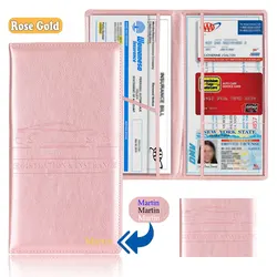 Sacos do titular do cartão do registo e do seguro do carro, Nome personalizado, Documento do carro, Melhor PU Leather License Registration Holder Bags