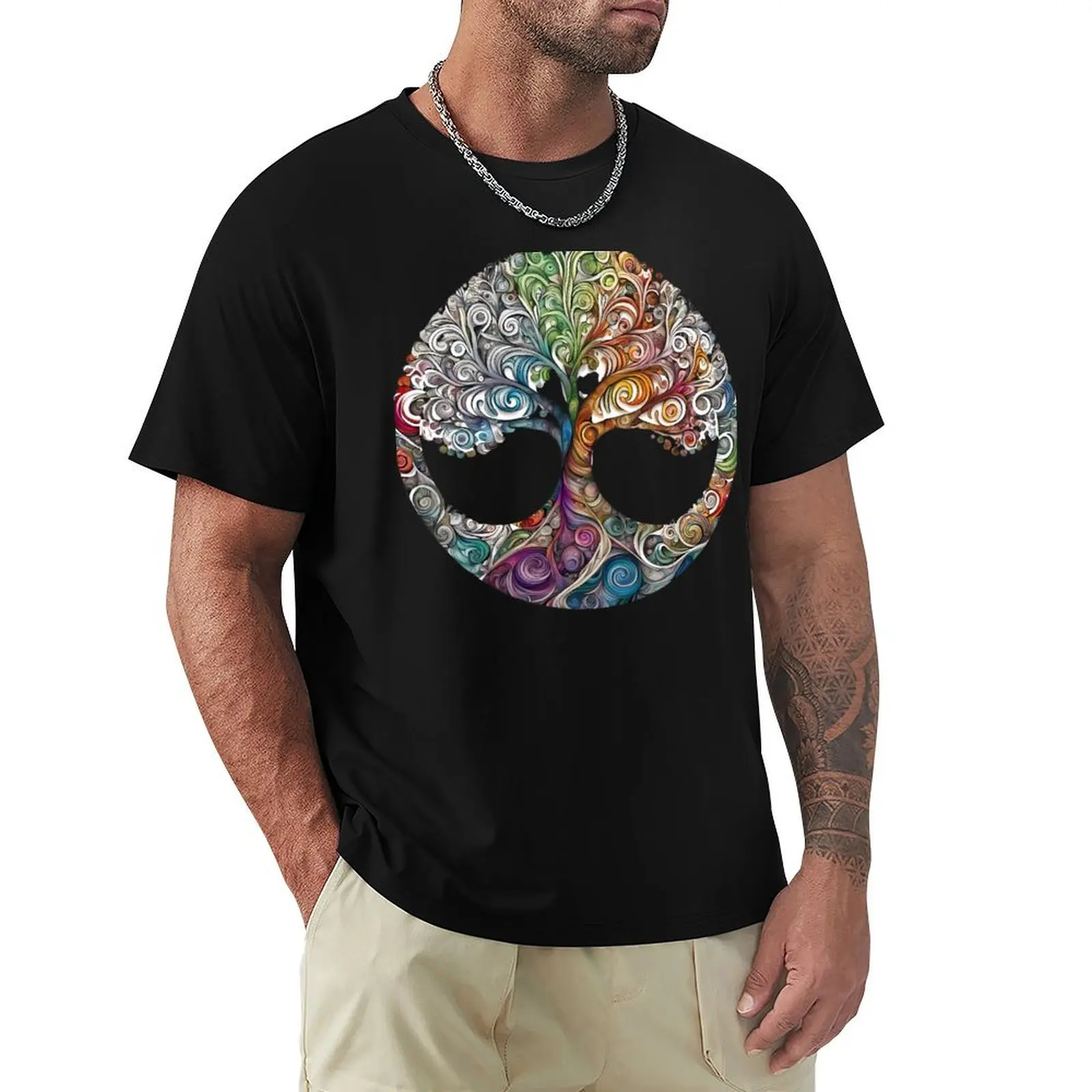 

Colorful Tree of Life T-Shirt Anime t-shirt anime clothes anime shirt Short sleeve tee mens white t shirts