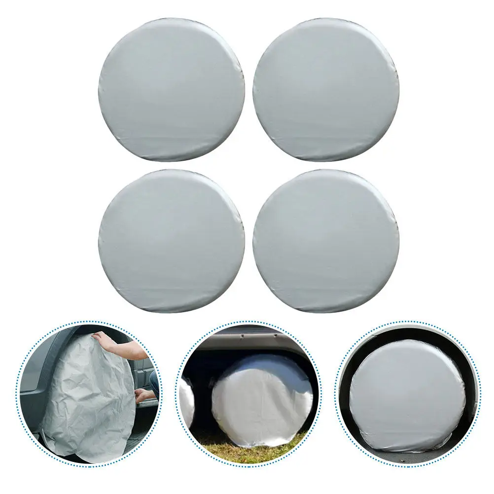 

4Pcs Spare Tire Cover Waterproof Sun Protection Heavy Duty Universal Car Wheel Protectors Dirt Proof Uv Resistant Mud Rain Guard