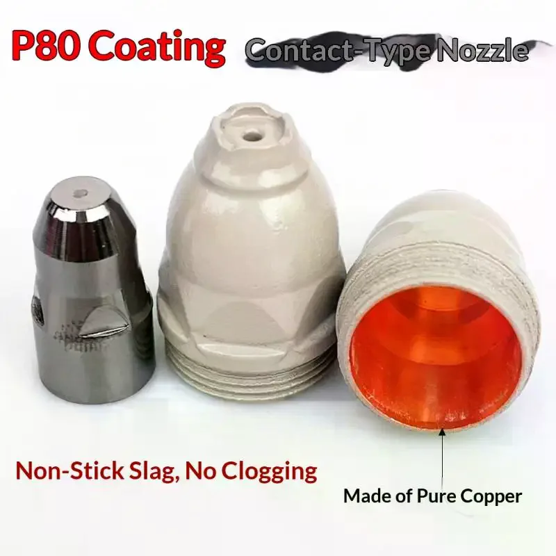 Coated Copper P80 Plasma Cutting Nozzle Durable Plasma Torch Tips Electrodes LGK Cutting Gun Accessories