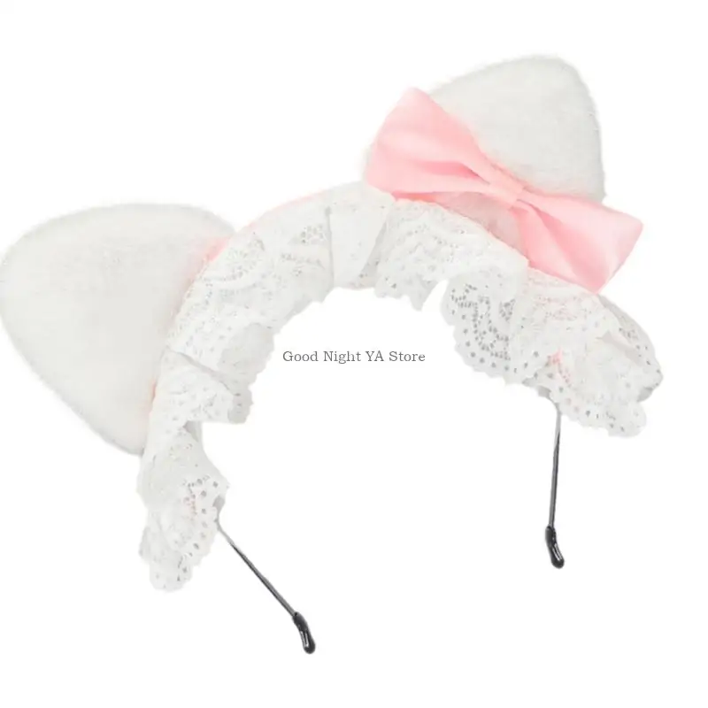 Elastyczne opaski na głowę o dużej gęstości z uroczymi kokardkami i uszami zwierząt dla dzieci na Halloween i sesje zdjęciowe