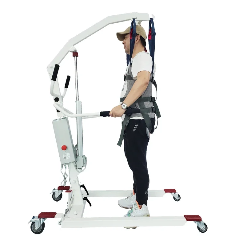 Electric lift stroke elderly partial paralysis patient nursing bed crane rehabilitation standing walking training equipment