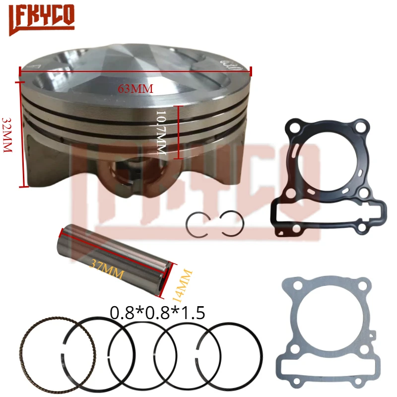 63mm Big Bore Racing Engine Cylinder Kit Piston Ring Gasket Set for Yamaha NMAX Nmax155 Aerox TRICITY R15 NVX 155cc To 183cc 2DP