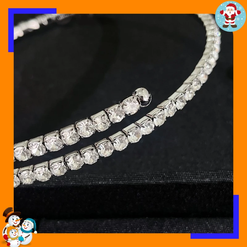 Light Luxury Flash Diamond Letter Collar Necklace Female Niche High Sense Internet Celebrity Temperament Necklace Jewelry