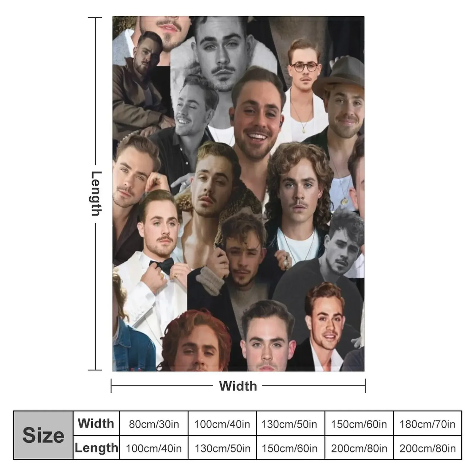 Dacre Montgomery photo collage Throw Blanket For Decorative Sofa Hairys Blankets