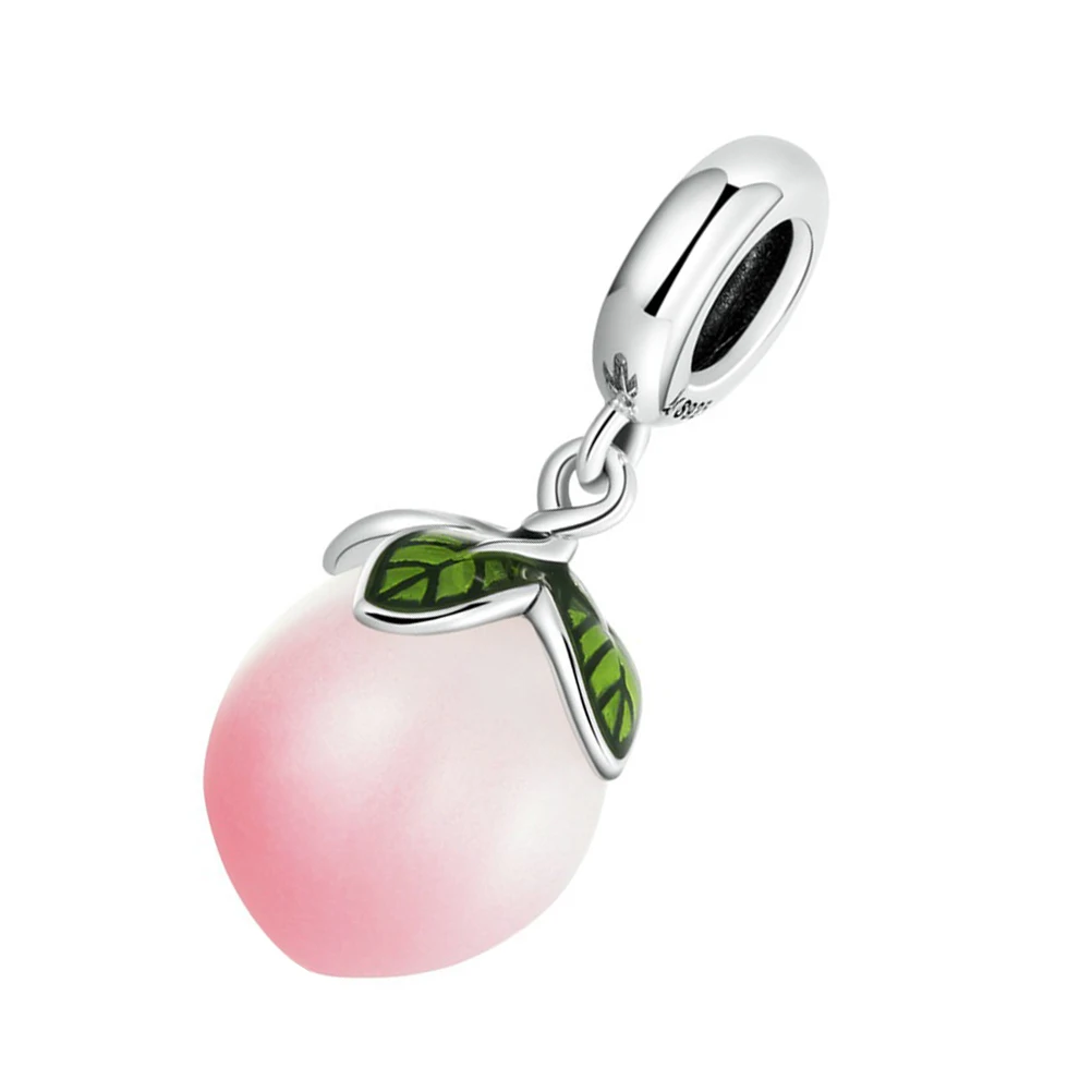 

1pcs Peach Pendant Charm for Necklace Making Crafts Sterling Silver DIY Jewelry Accessories Bracelet Peach Charm Project