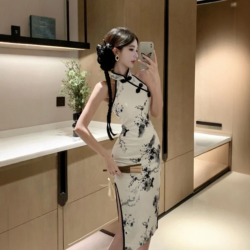 Nouveau chinois Sle Sexy moulante Dr jupe conception été léger enveloppant autour de la jupe longue pour les femmes traditionnel National Fa...