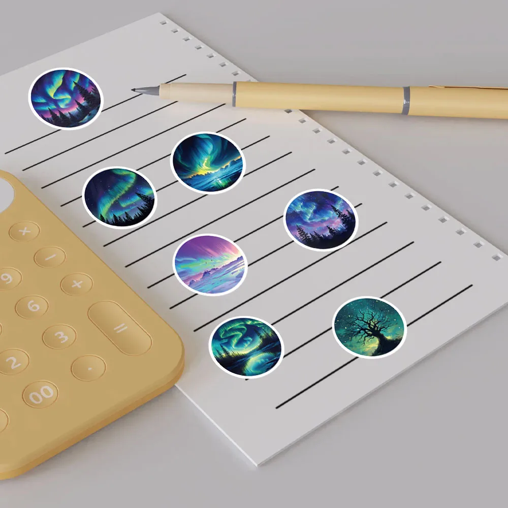 50PCS Northern Lights Art Series Graffiti Sticker Computer DIY Graffiti Laptop Luggage Waterproof Creative Notebook Stickers ﻿ image 4