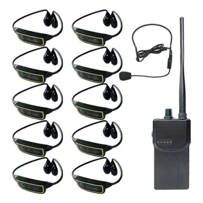 200 Meters Distance Swimming Training 1 H900 Transmitter 10 H801 Swimmers Waterproof Bone Conduction Headset CE,IPX-8