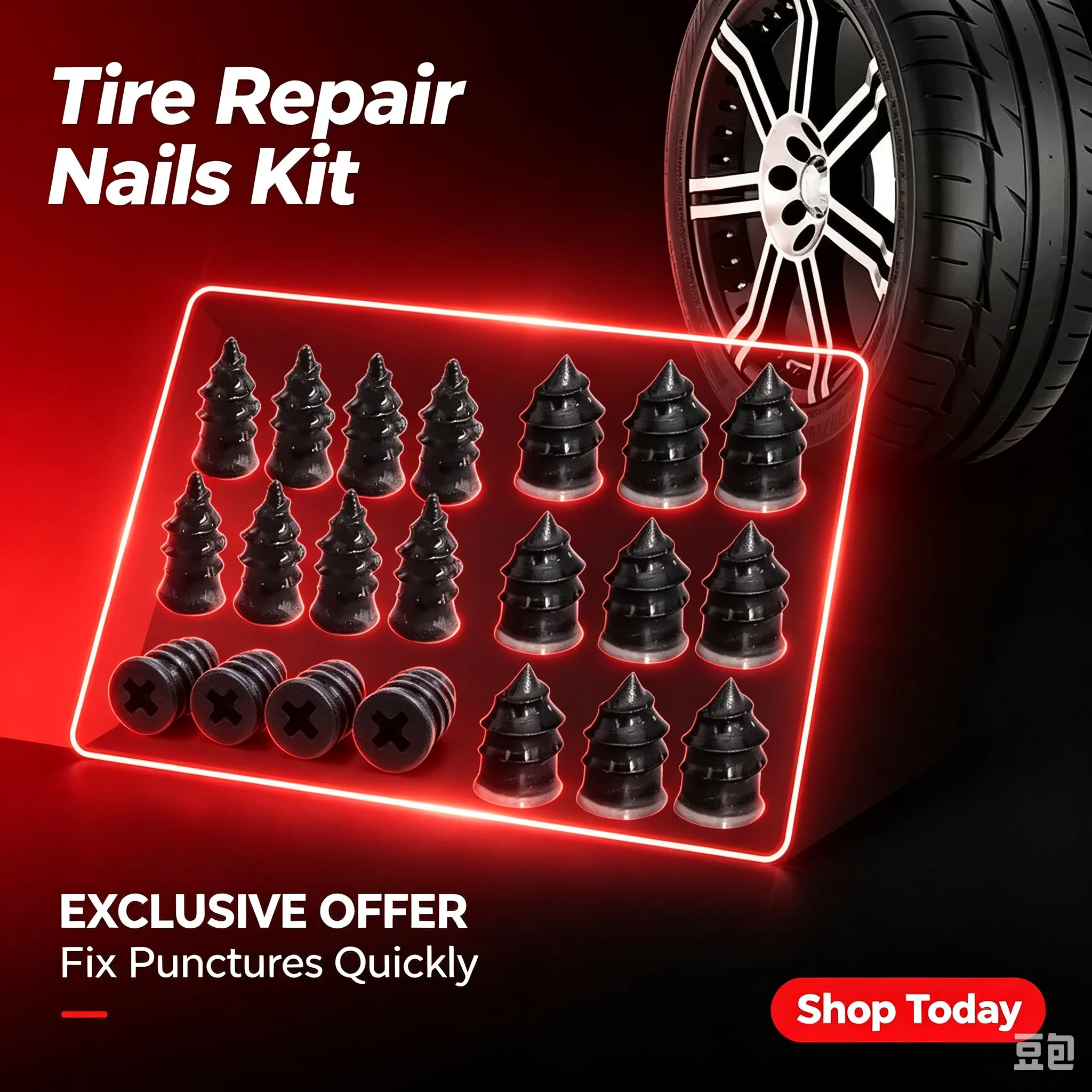 10‑100PCS Rubber Tire Repair Nails Car Motorcycle Vacuum Tyre Puncture Repair Wheel Repair Accessories