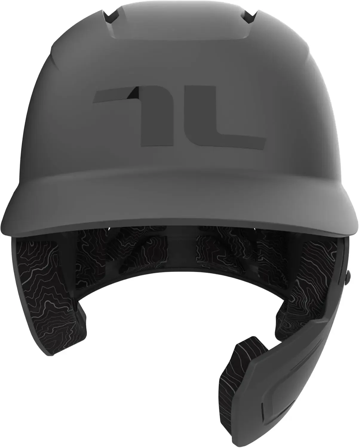 Batting Helmet with Jaw Flap, L/XL, Matte Gray, Right-Handed Hitter