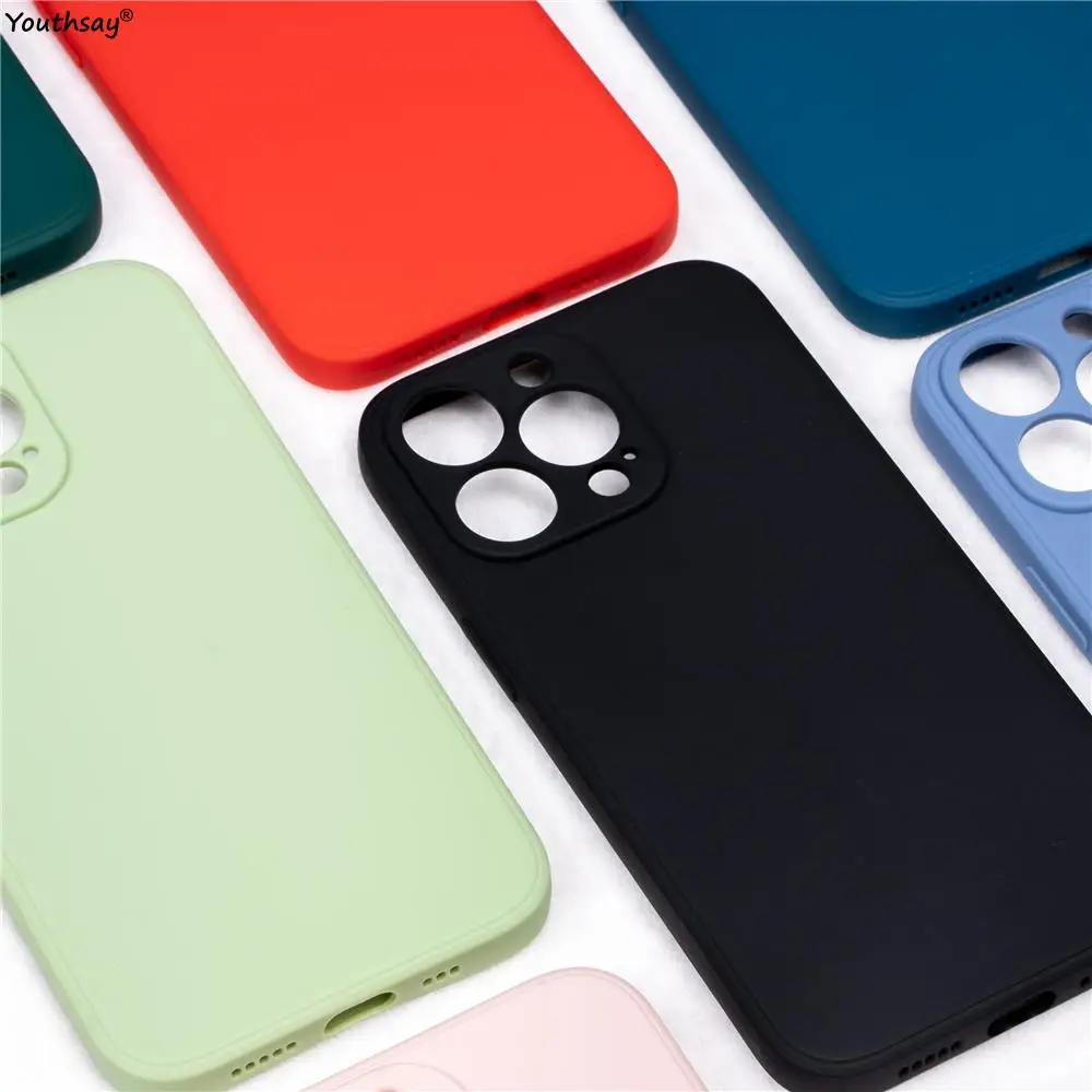 For iPhone 14 Pro Case Cover For iPhone 15 14 13 12 11 Pro Max  X XR SE Soft Original Liquid Silicone Case For iPhone 14 Pro Max