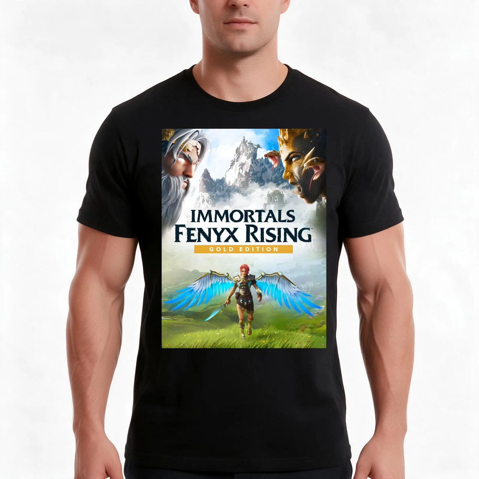 Fenyx Rising T-Shirt Summer Casual Cotton Tee Oversized Streetwear Tops Vintage Graphic Print Loose Fit Short Sleeve