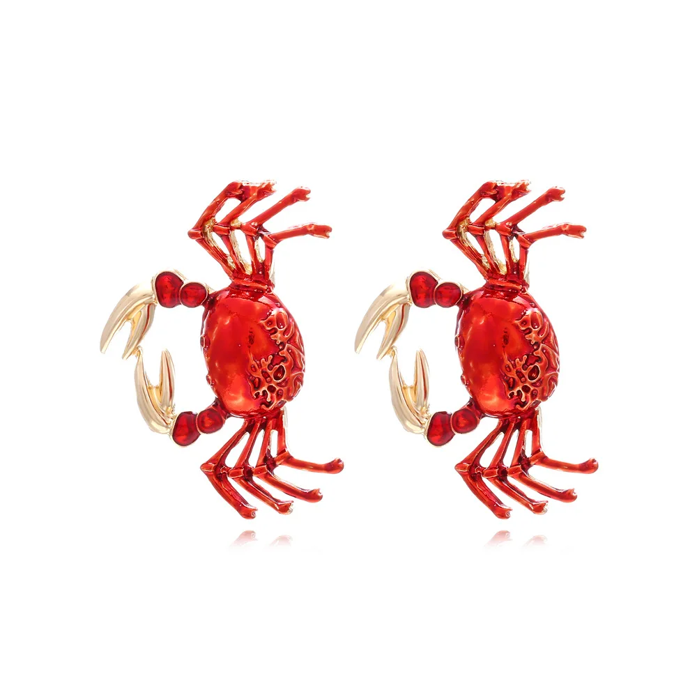 crab earrings Summer Ocean Sea Style Creative Stud Earring Metal Pierced Animal Ear Studs for Women Girls