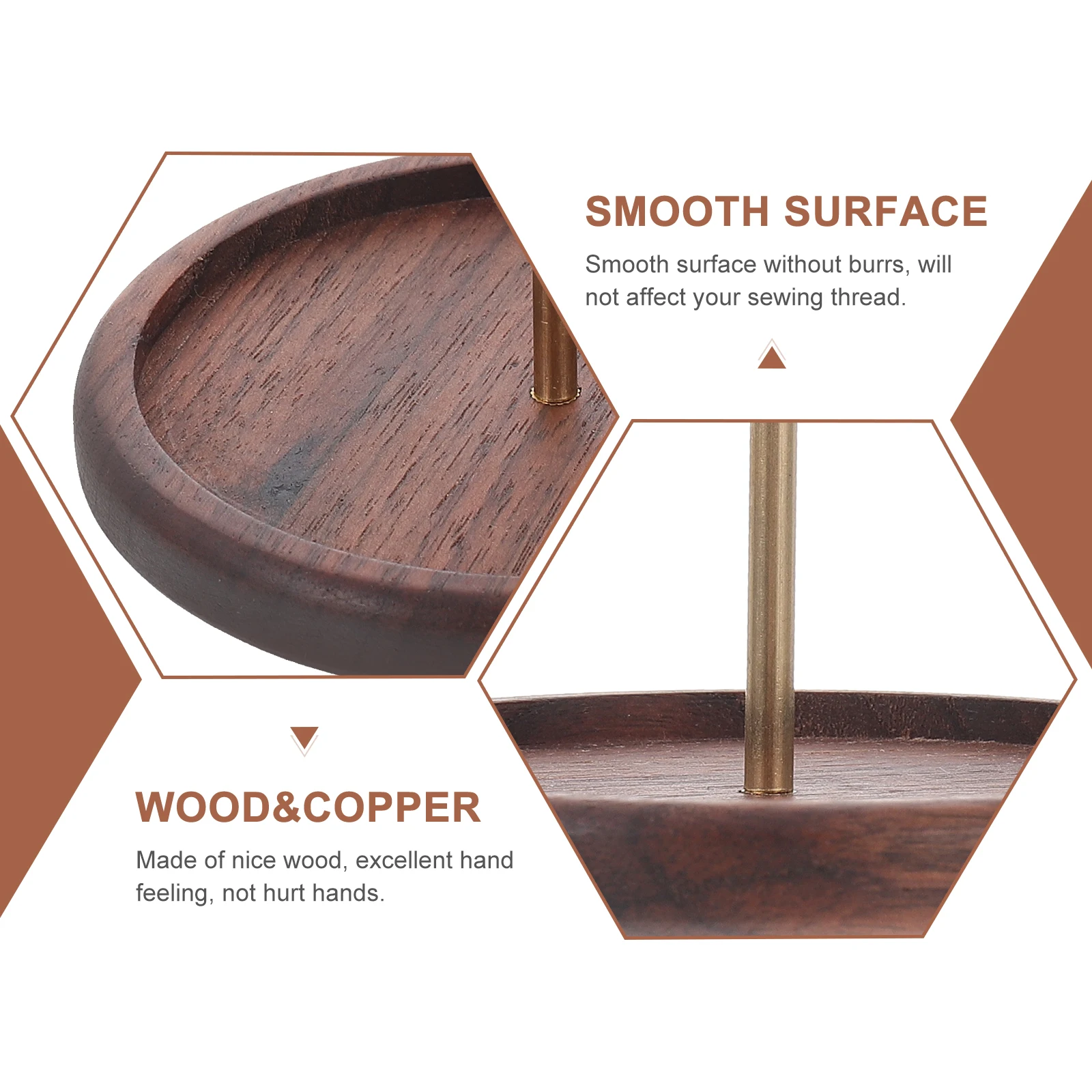 

Brass Thread Spool Holder Rack Sewing Tool For Beads Stringing Smooth Surface Storage Wood Style