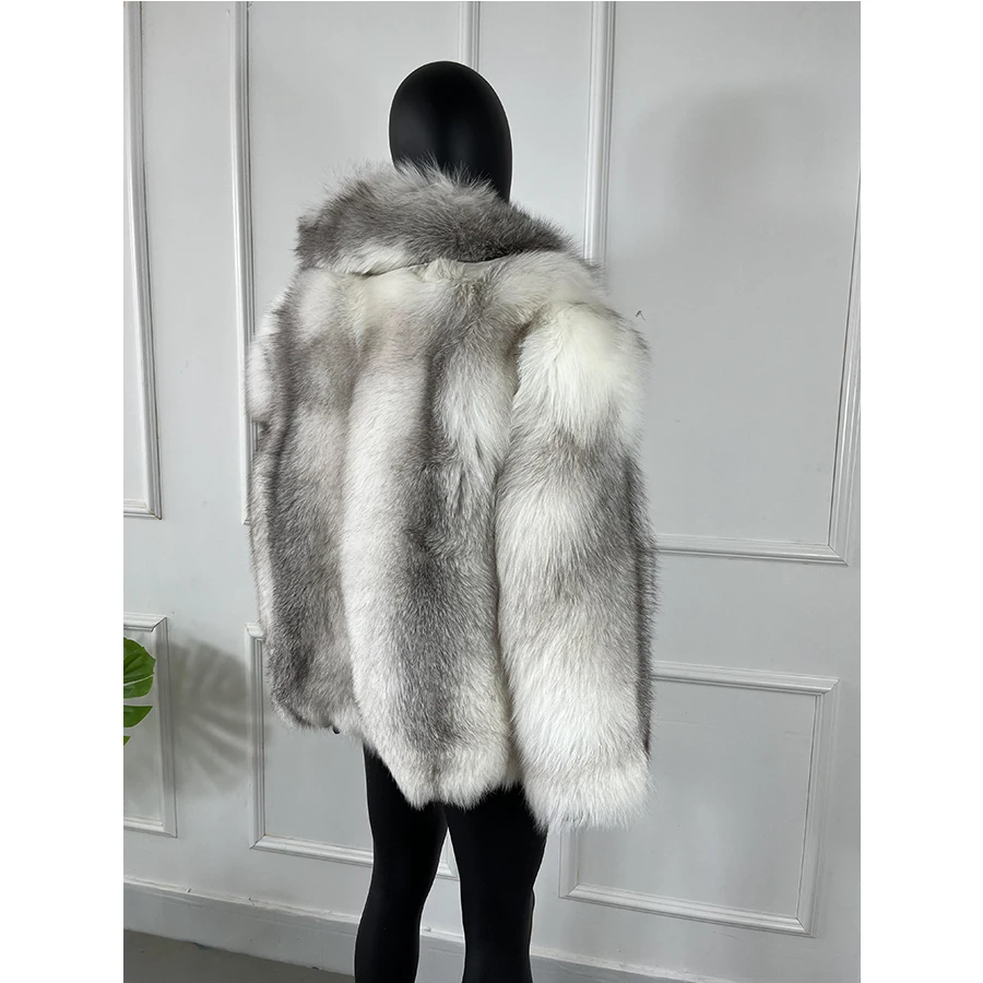 Mens Fur Coat Real Fox Fur Coats Winter Short Fur Jacket Warm Best Selling Genuine Fox Fur Outerwear