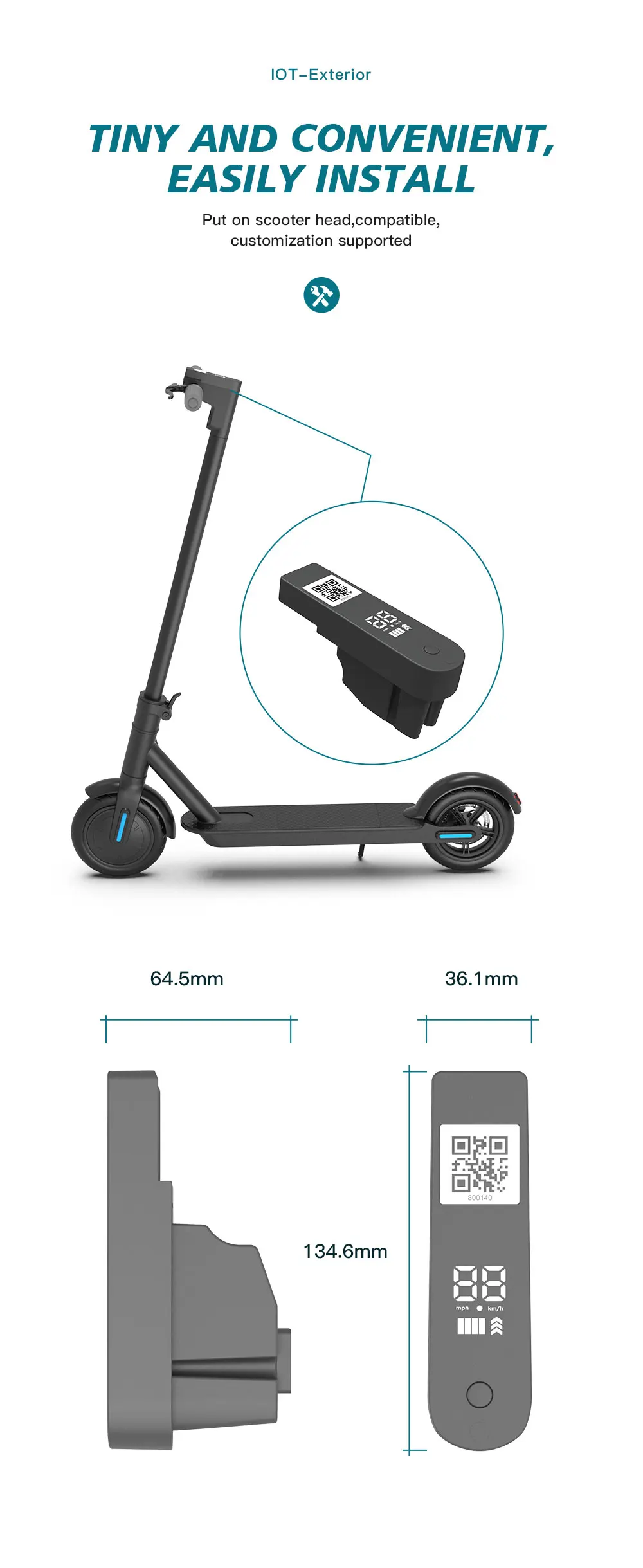 Blocco scooter Bluetooth per scooter elettrici di fabbrica di Shenzhen controllato con Blueteeth