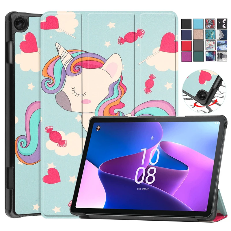 For Funda Lenovo Tab M10 M8 Case 3rd Gen 10.1 inch Cute Unicorn Cat Flower Painted for Lenovo Tab M10 FHD Plus 3rd Gen Case Kids