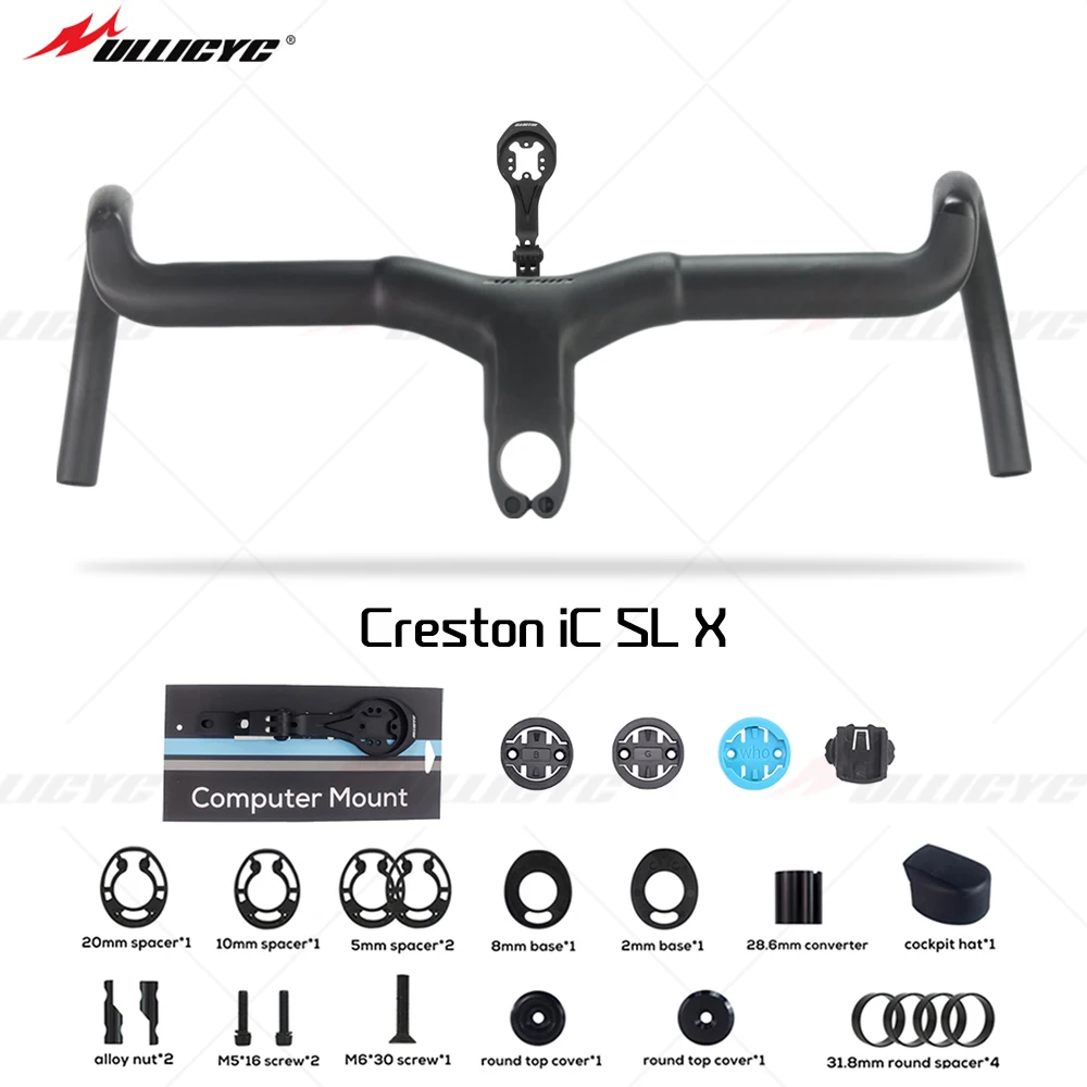 

Ullicyc Creston IC Sl X Full Internal Cable Routing Road Bicycle Handlebar T1000 Carbon Gravel Integrated Cockpit DI2 With Mount