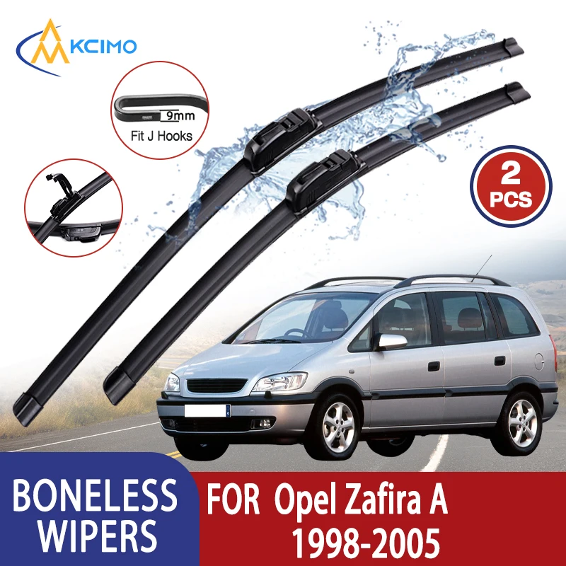 Kcimo для Opel Zafira A 	 1998-2005 Автомобильный дворник U-типа, мягкий резиновый бескостной дворник HD, тихий прочный автомобильный дворник 24 "+ 22"