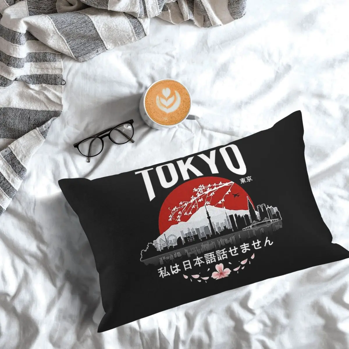 

Tokyo - I Don't Speak Japanese White Version Rectangle Pillowcase Cushion Cover Decorative Bedroom Bed Home Comfort Throw Pillow