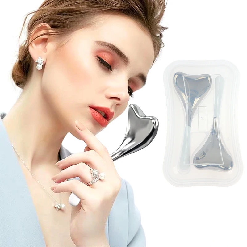 2Pcs/Box Ice Globes Facial Skin Care Freeze Tools Stainless Steel Face Beauty Cryo Roller Cooling Massage Spa Ball Cryo Sticks