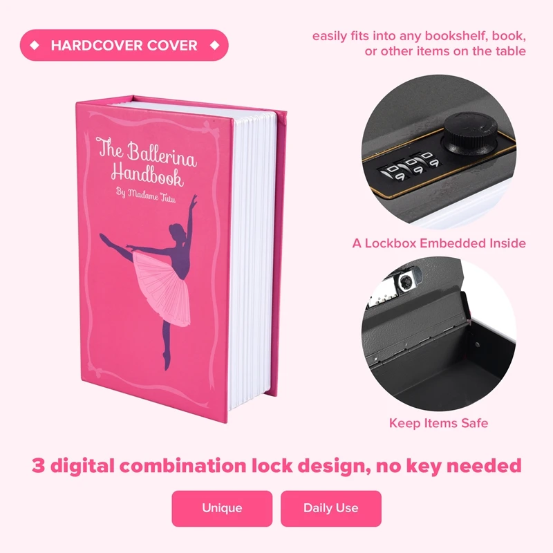 A32R-Dictionary Book Safe Storage Box, Safe With Digital Combination Lock, Anti-Theft Safe Secret Box