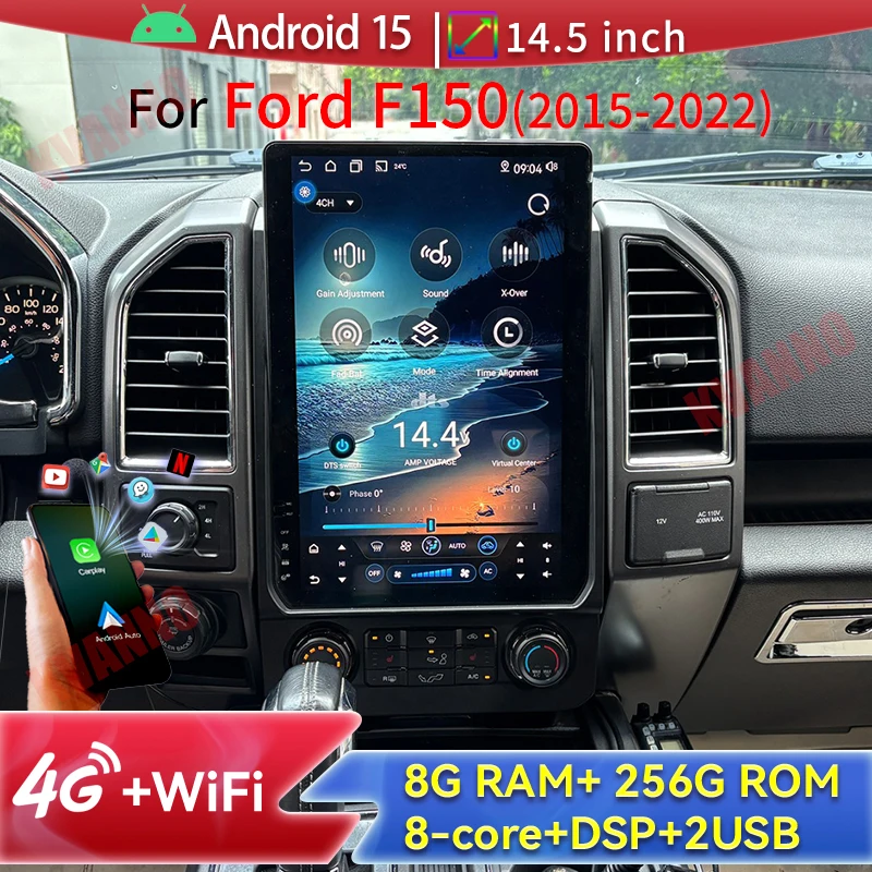 14.5'' Android 15 Carplay Car Stereo Radio for Ford F150 2015 2016 2017 2018 2019 2020 2021 2022 Smart Car Systems