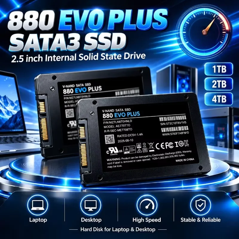 Original 880 EVO PLUS 2.5 Inch Internal Solid State Drive SATA3 SSD 500GB-4TB Hard Disk Solid State Drive for Laptop Desktop