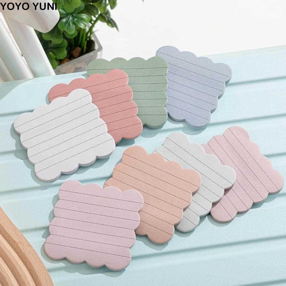 240 Sheets Self-adhesive Self Sticky Notes Vintage Colors Adhesive Backing Wavy Note Pads Wavy Edge Blank Note Pads