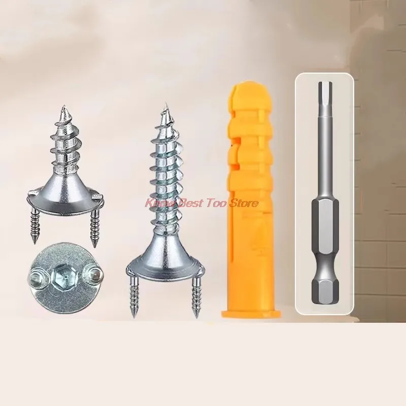 50PCS Seamless Self-tapping Nails Double-Headed Screw Solid Wood Baseboard Seamless Nails Foot Line Special Security Screws