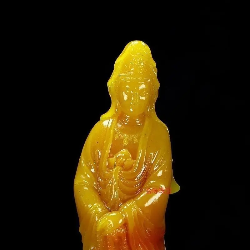 Jade Guanyin Bodhisattva Bodhisattva Shoushan Guanyin Stone Carving Tian Huangshi New Ornamental Stone Lucky Ornament Wonderful