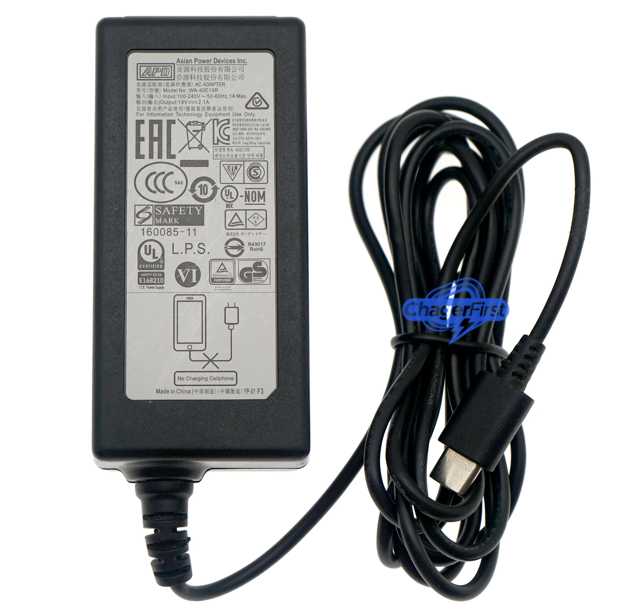 Genuine APD WA-40E19R 19V 2.1A 40W USB-C AC Adapter Charger for Pokini Tab E11 Industrial Tablet PC  TYPE-C DA-40A19 WA-40E19FK