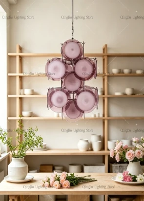 2026 Led Dimmable Flower Glass  Pendant Lights Elegant Home-applicant Art Decor E14 Bulbs For Dining Room Living Room