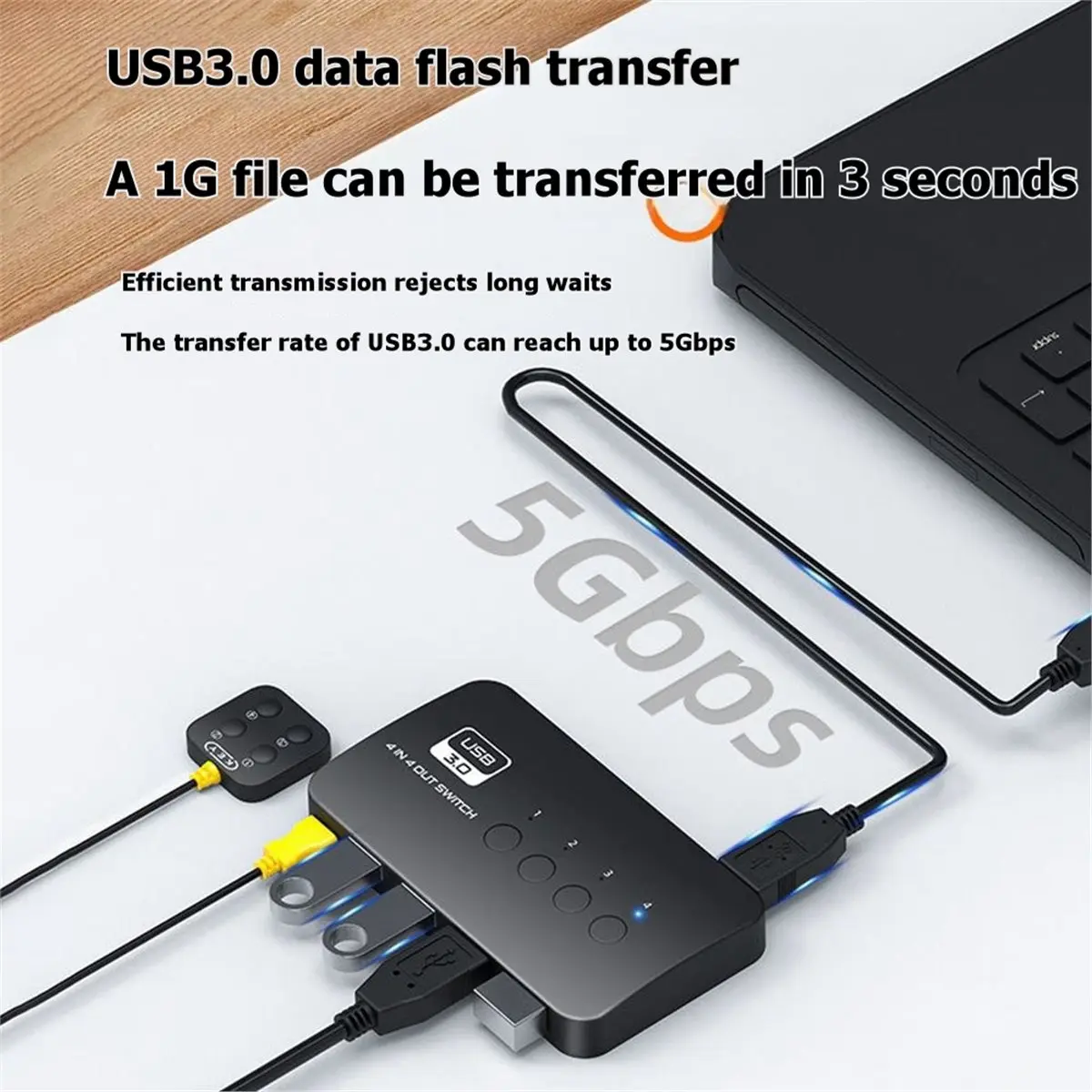 

(A26M) USB KVM Switch Adapter 2 Input 4 Output USB Switch Printer Sharer for Computer Keyboard Mouse Sharer Controller