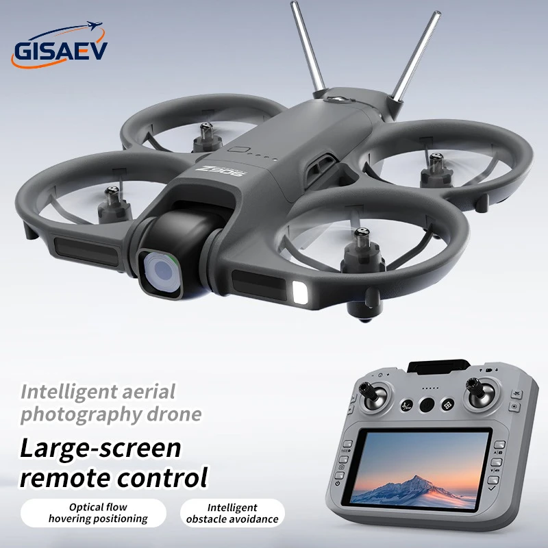 GISAEV Z906 Drone with Screen 4K Camera, Brushless Optical Flow Positioning, 3-Side Obstacle Avoidance Foldable RC Quadcopter
