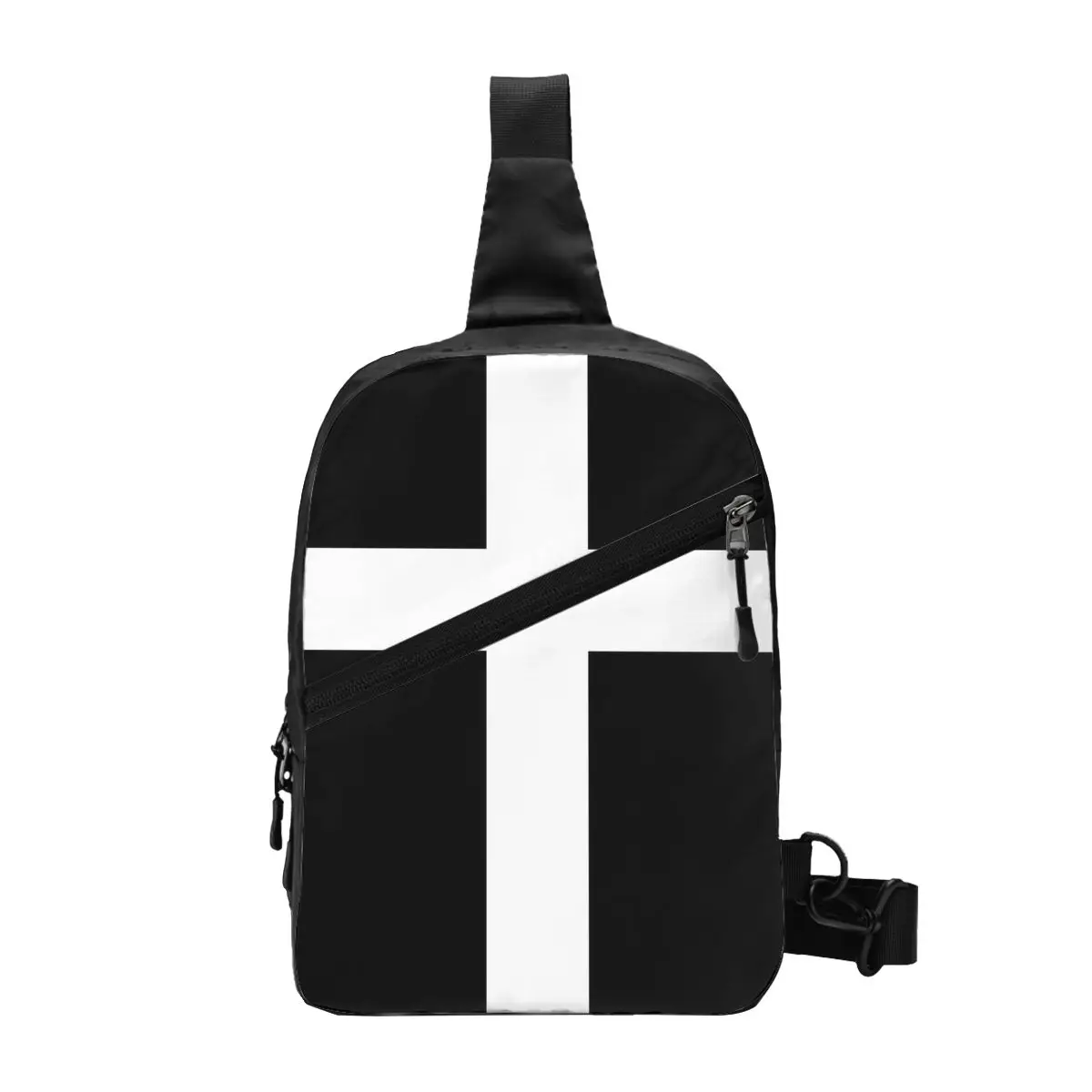 Casual Classic Jesus Cross Sling Bag per ciclismo campeggio uomo Christian religioso fede Crossbody petto zaino spalla Daypack