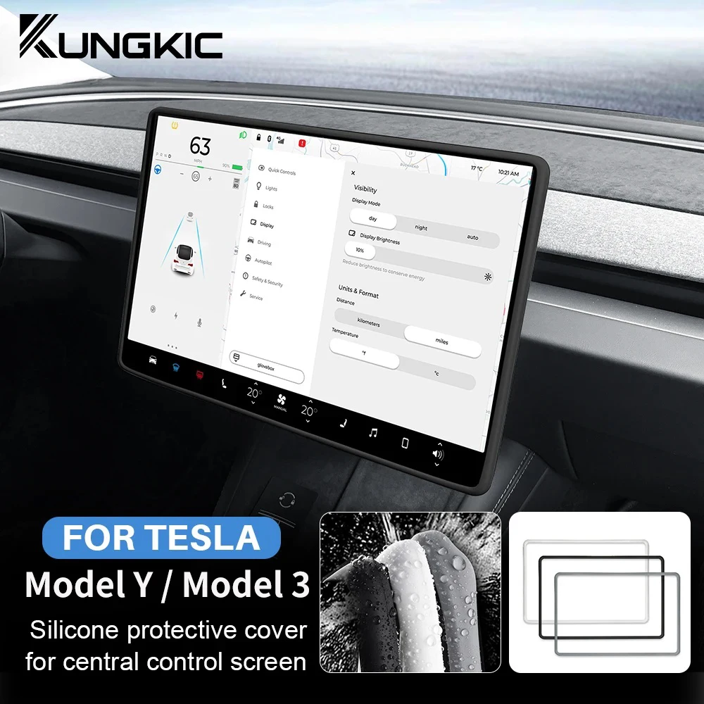 Per Tesla Model 3 Y Highland Screen Protector cornice in Silicone Display Edge Body Cover accessori per il controllo centrale 2024 2023 2022