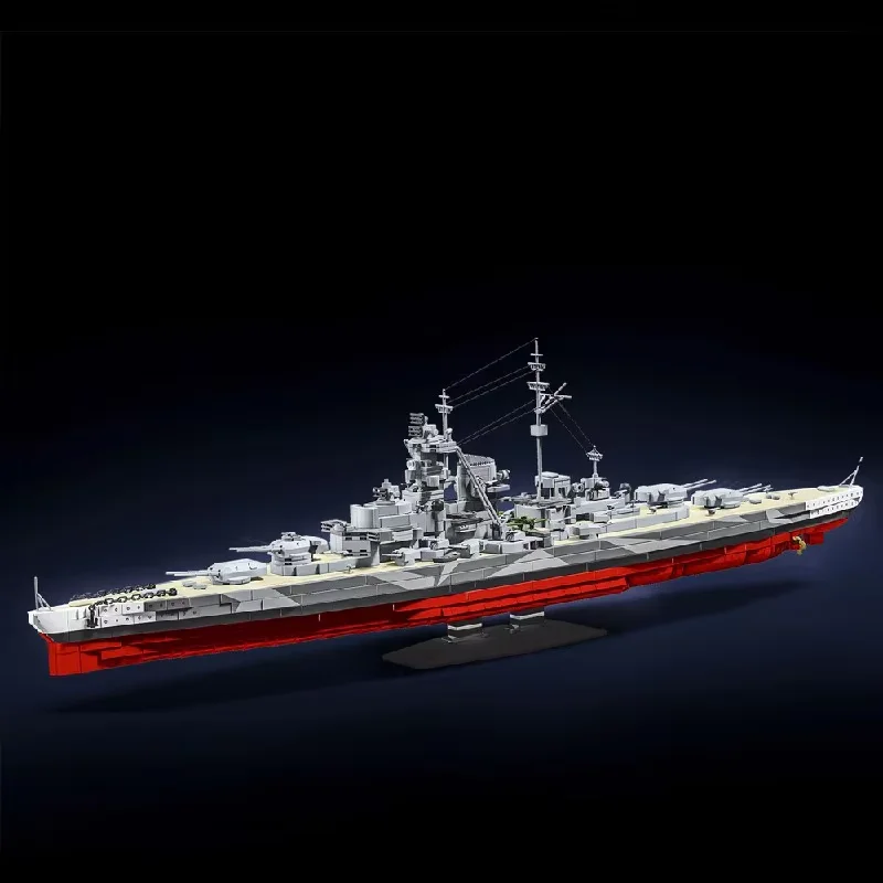 Klemmbausteine 2738-teiliger Tirpitz U-Boot Schlachtschiff Baukasten Militärisches Modulares Montage-Schiffsmodell Bausteine Set Heimdekoration Kreatives Spielzeug Geschenke für Erwachsene