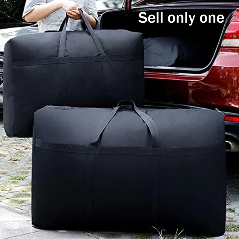 Tas penyimpanan kanvas tas Duffle Organizer tas untuk penyimpanan bergerak hemat ruang hitam tahan lama mudah digunakan Bags