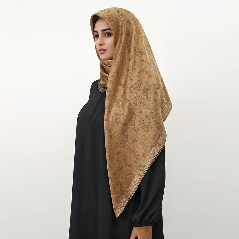 

2025 Women Paisley Square Scarf Sweet Girls Sunscreen Scarf Spring Summer French Style Hair Tie Vintage Female Lady Muslim Hijab