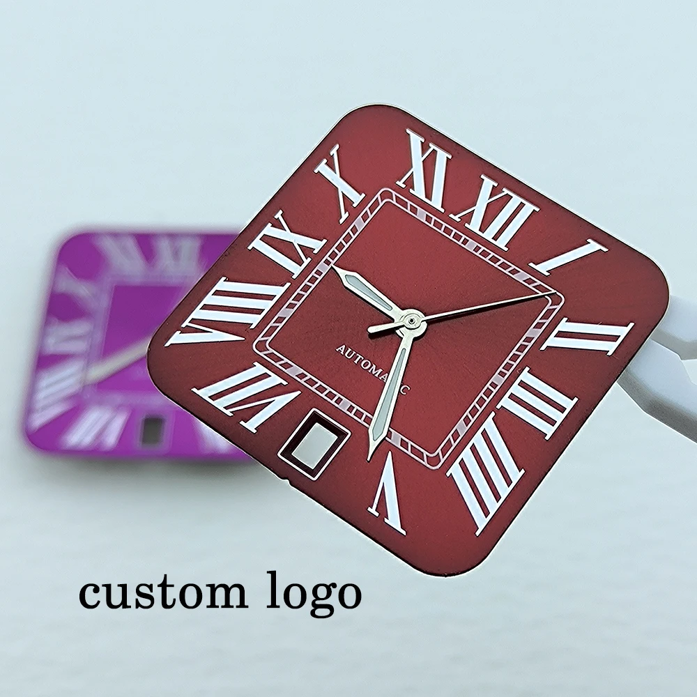 NH35 dial wine red dial Roman dial custom logo men's watch suitable for NH35 movement watch accessories