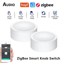 Tuya ZigBee Smart Knob Switch Wireless Scene Switch Button Controller Automation Scene Device Works with Smart Life App Control