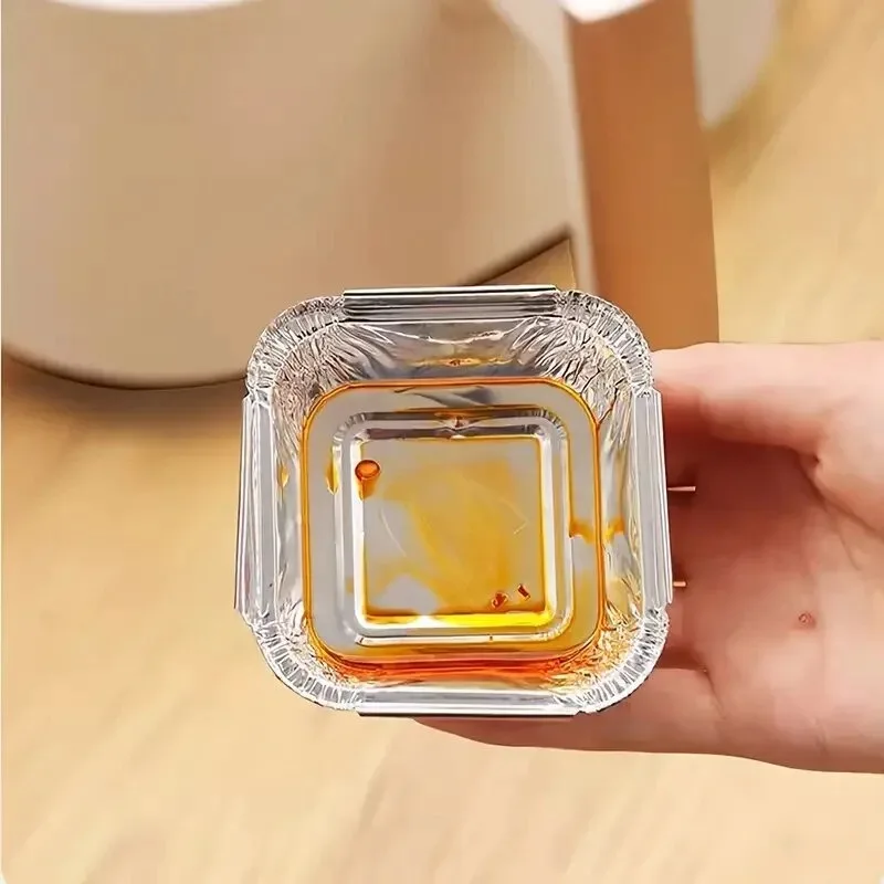 50/100PCS Disposable Aluminum Foil Tray Square Aluminum Foil Is Suitable Holding Chocolate Pastries  Baked Goods Container