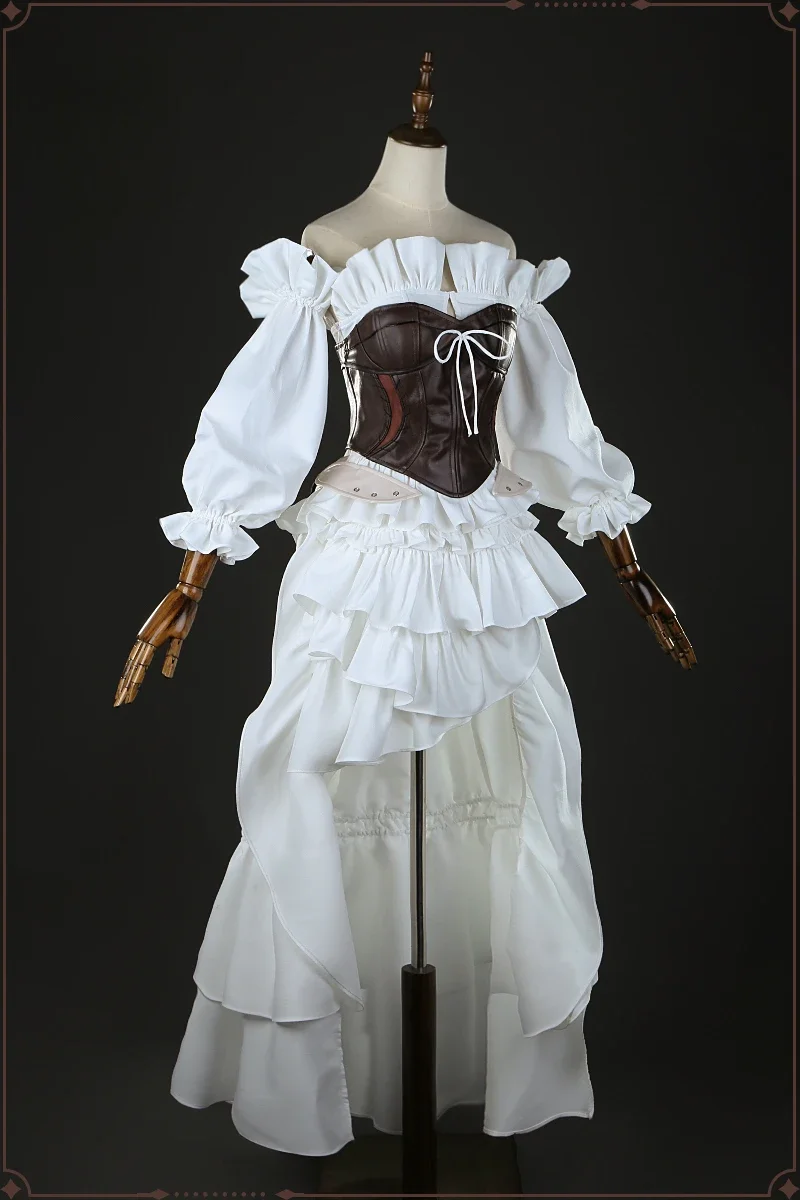 COSSUN Game Final Fantasy 14 FF14 Ishgard أزياء تنكرية للهالوين ملابس نسائية فستان أبيض جميل مجموعة كاملة #5