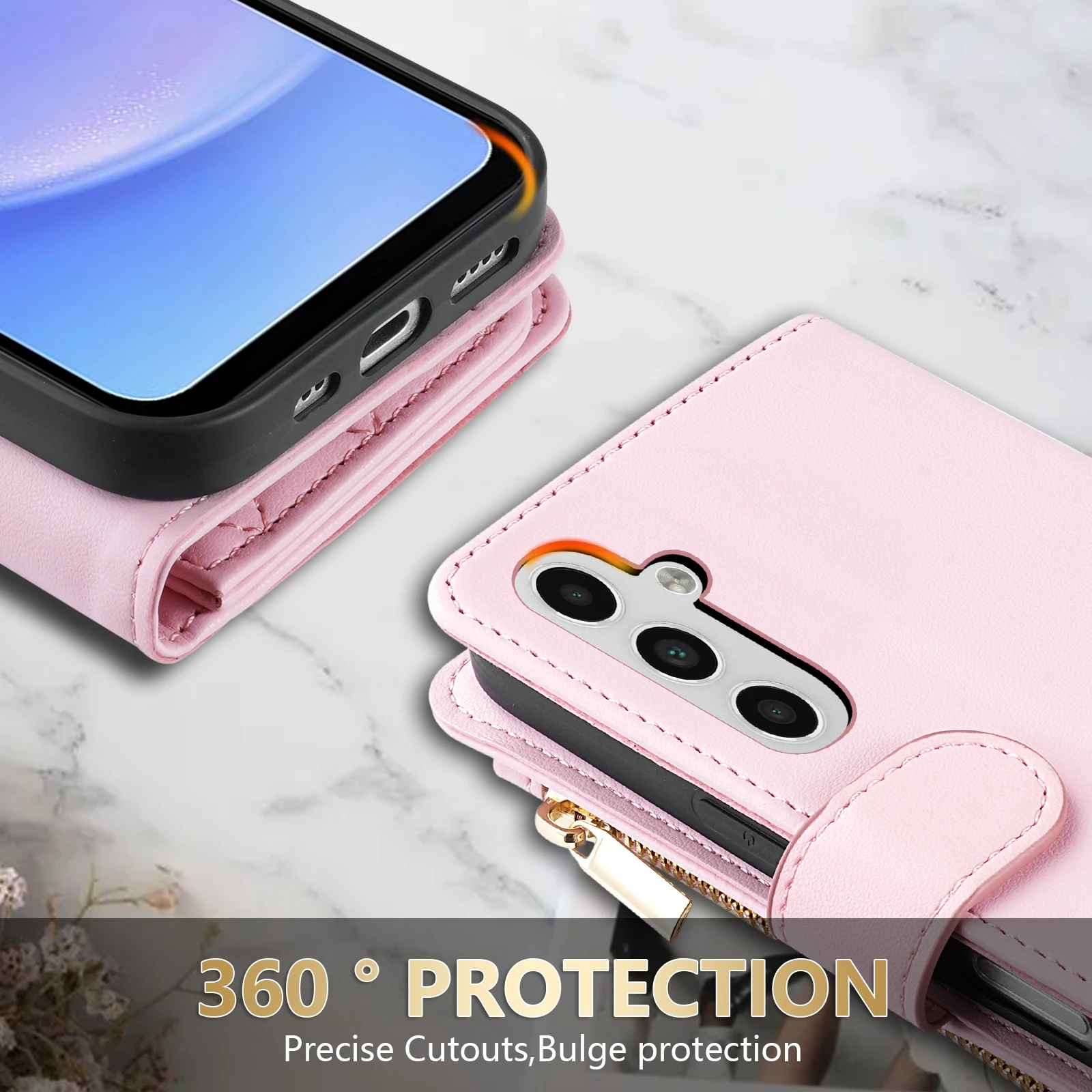 Wallet Small Fragrance Zipper Card Slot Magnetic Flip Leather Case For Samsung Galaxy S21 Ultra S21 FE S20 Plus S20 FE A23 M13