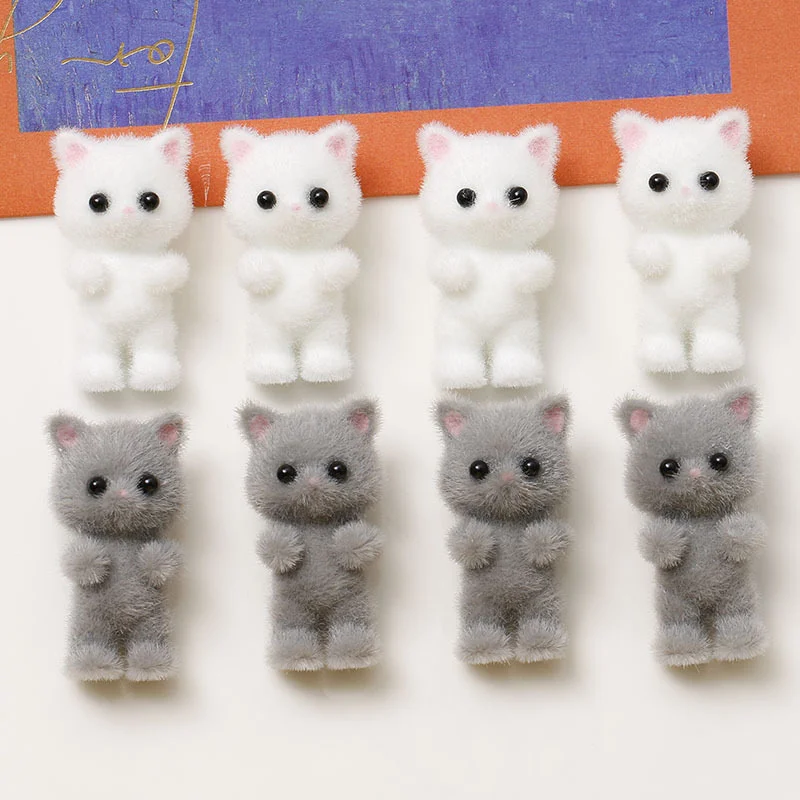 Wholesale 30pcs/lot color animals cartoon cats shape resin beads charms diy jewelry garment/keychain accessory